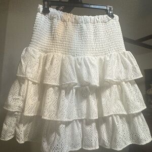 MICHAEL Michael Kors White Bubble Mini Skirt